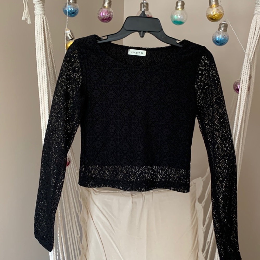 Ginger G- Small black lace- sheer arms and mid